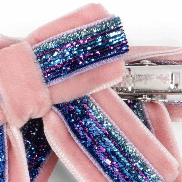 KONGES SLOJD VELVET BOW HAIR CLIPS 2PC: MELLOW ROSE
