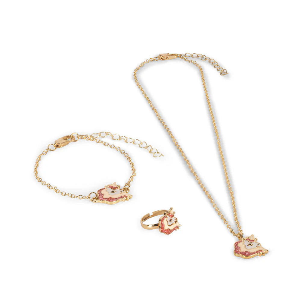 KONGES SLOJD UNICORN JEWELLERY SET: GOLD