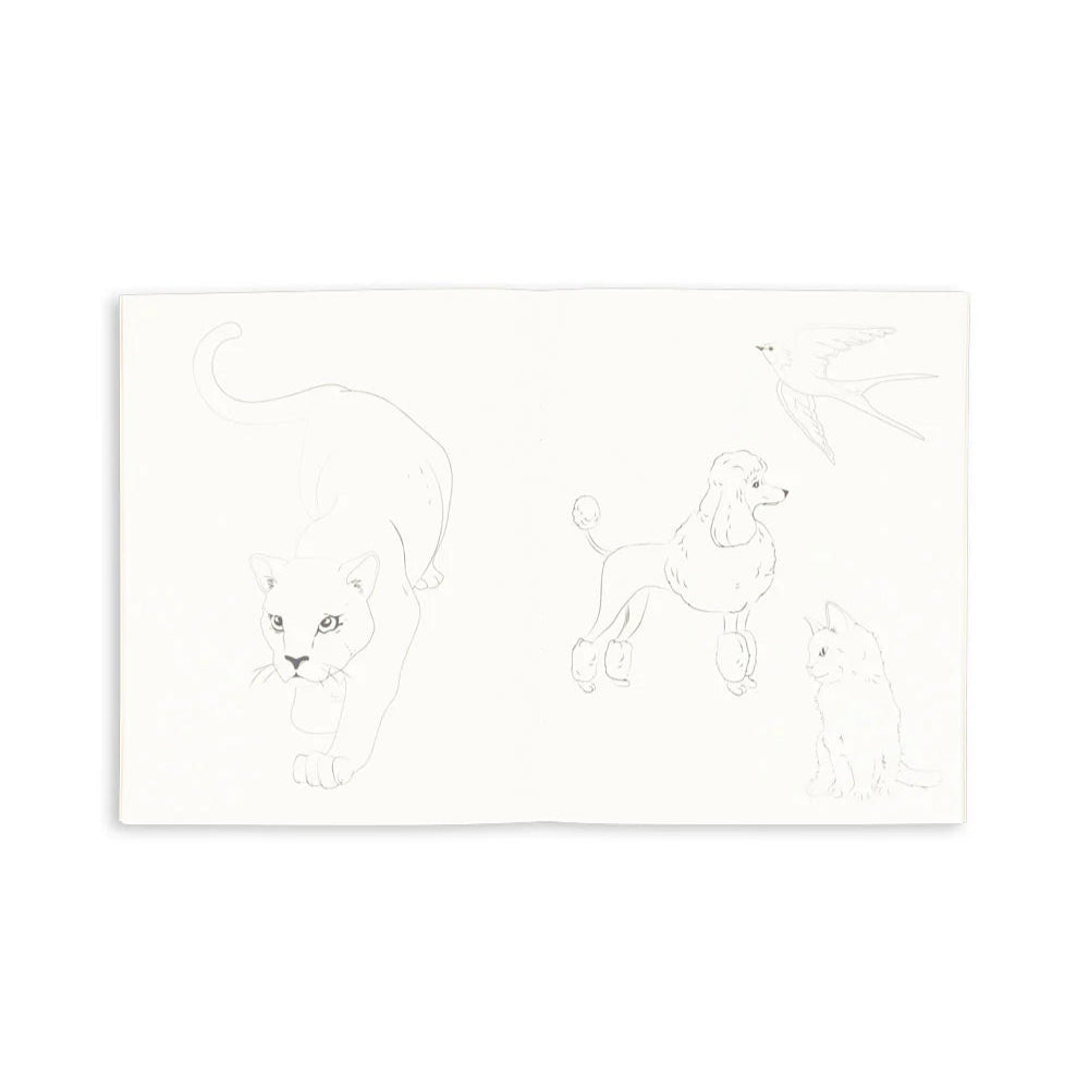 KONGES SLOJD COLOURING BOOK &amp; PENCILS: GREEN TEA CHECK