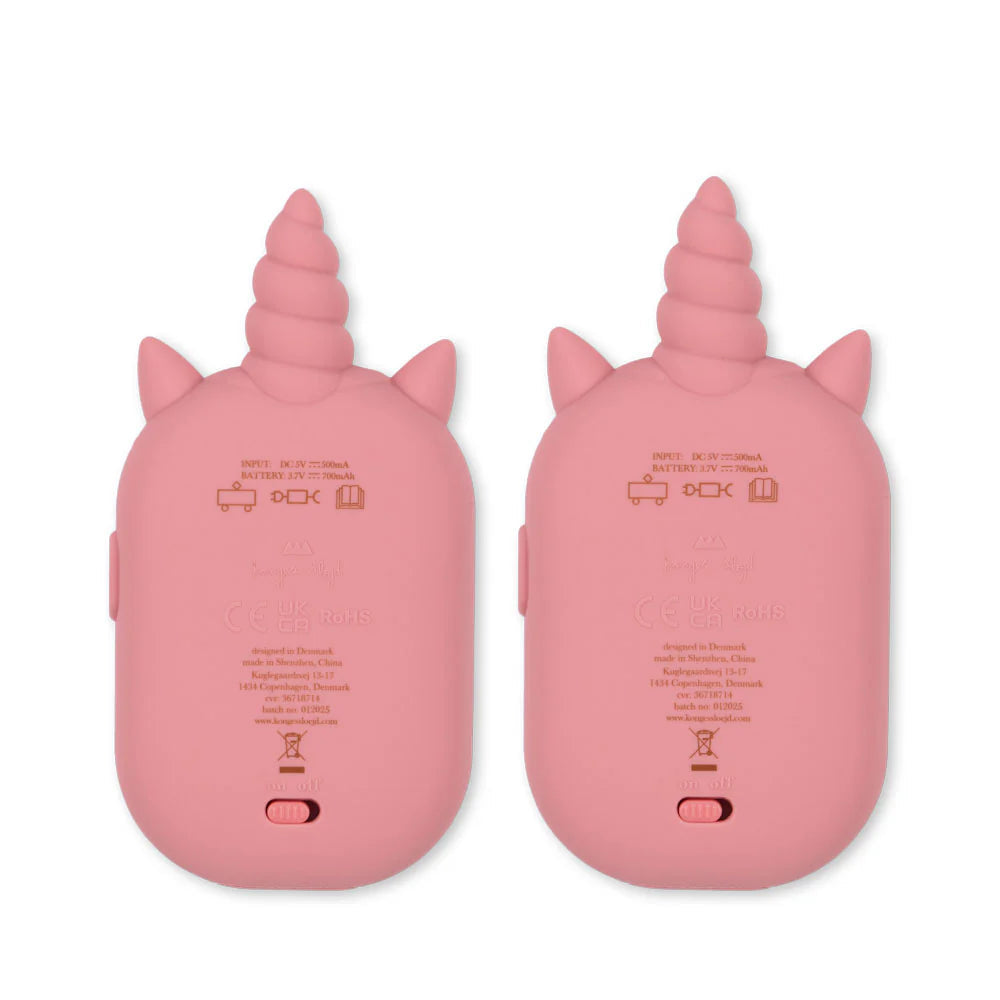 KONGES SLOJD GLITTER UNICORN WALKIE TALKIE: SPARKLING PINK