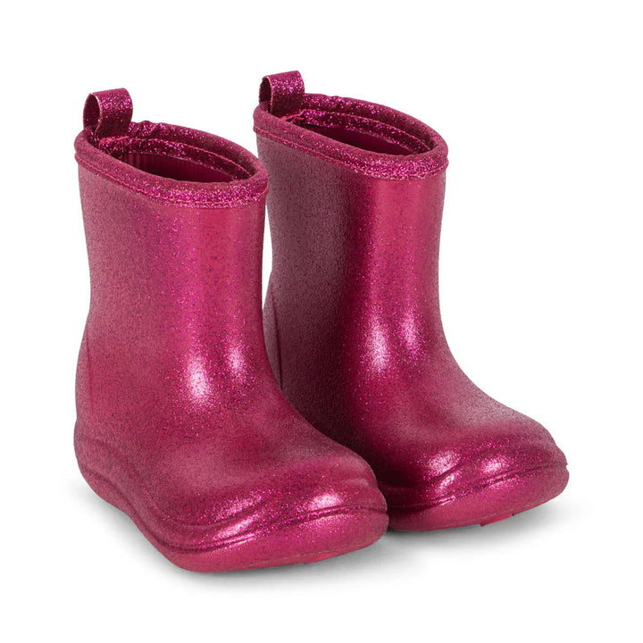 KONGES SLOJD LUC LIGHTWEIGHT GLITTER RAINBOOTS: SANGRIA