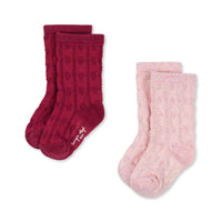 KONGES SLOJD FINE JAQUARD SOCKS 2PC: HEART MIX