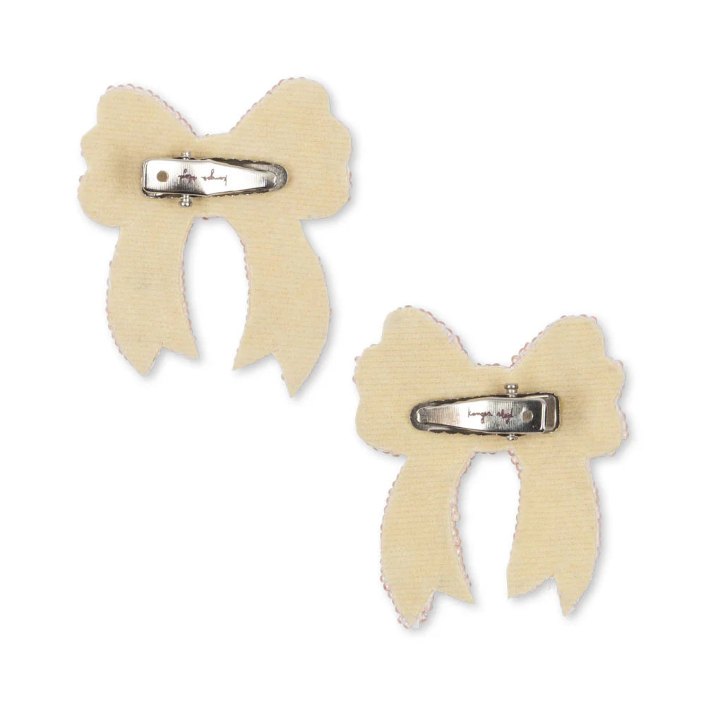 KONGES SLOJD SEQUIN BOW HAIR CLIP 2PC: CAMEO ROSE