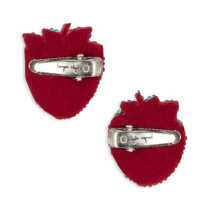 KONGES SLOJD BEADED HAIR CLIP 2PC: STRAWBERRY