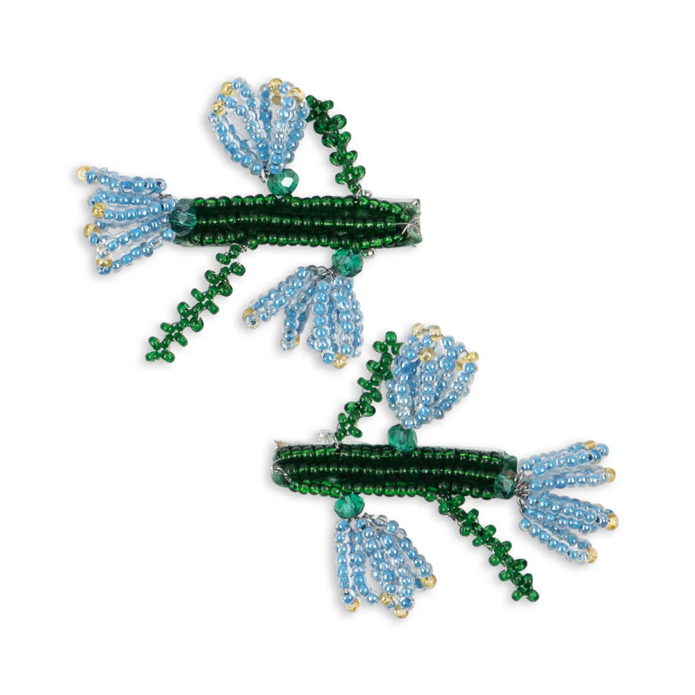 KONGES SLOJD TULIP BEADED HAIR CLIP 2PC: CAPTAIN BLUE