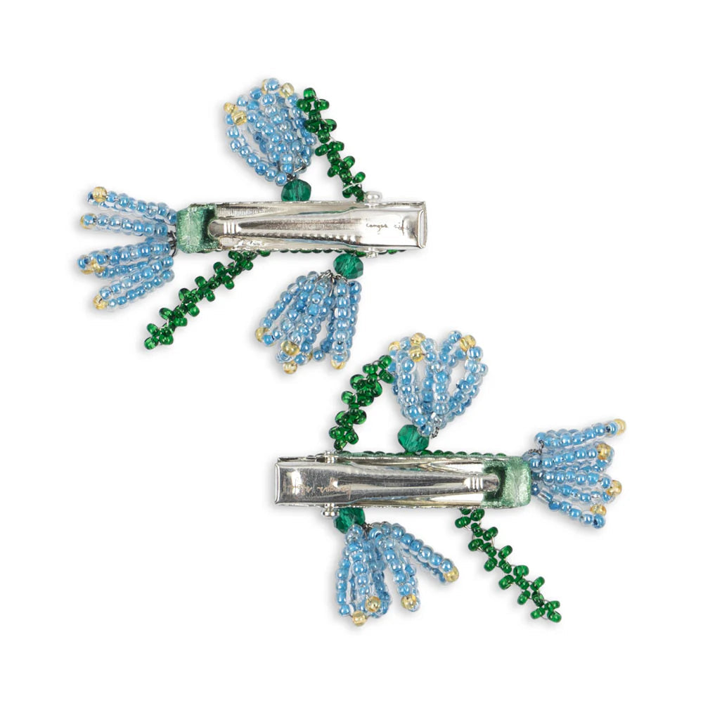 KONGES SLOJD TULIP BEADED HAIR CLIP 2PC: CAPTAIN BLUE