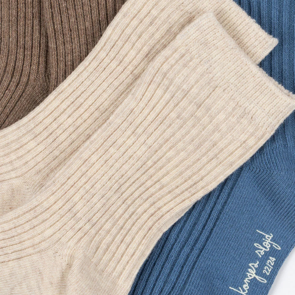KONGES SLOJD 3 PACK RIB SOCKS: SLEET MIX