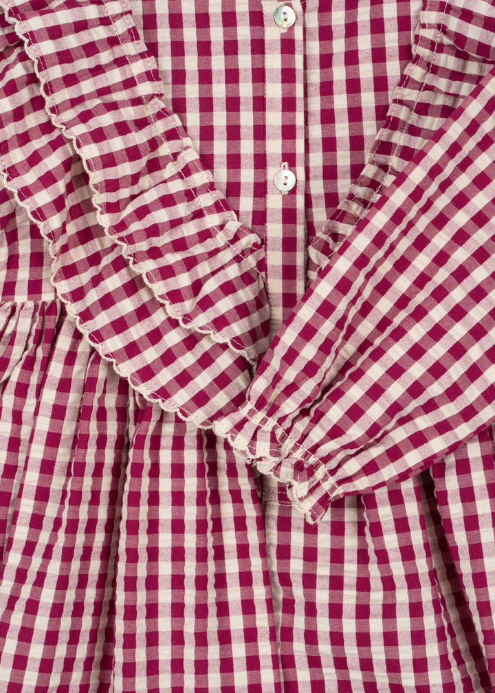 Konges Sloejd Kim Dress Sangria Butter Check packshot
