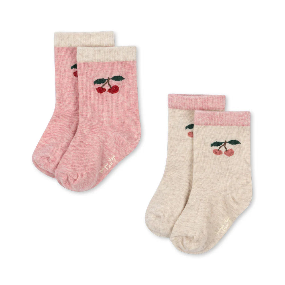 KONGES SLOJD 2 PACK SOCKS: CHERRY