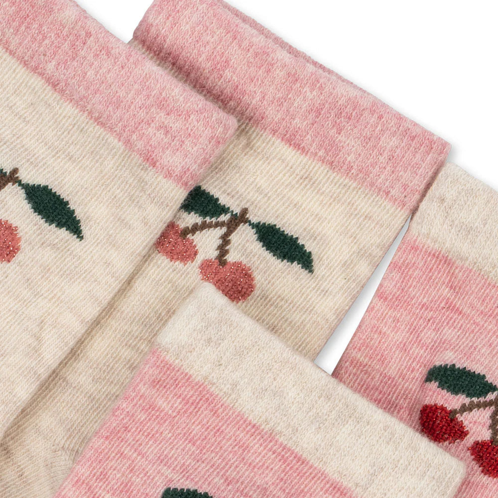 KONGES SLOJD 2 PACK SOCKS: CHERRY