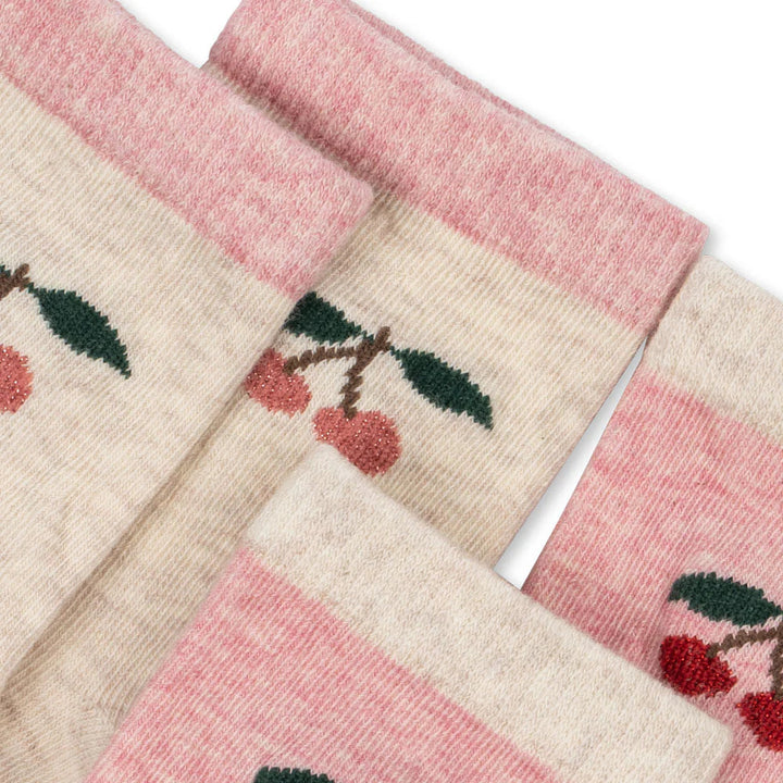 KONGES SLOJD 2 PACK SOCKS: CHERRY