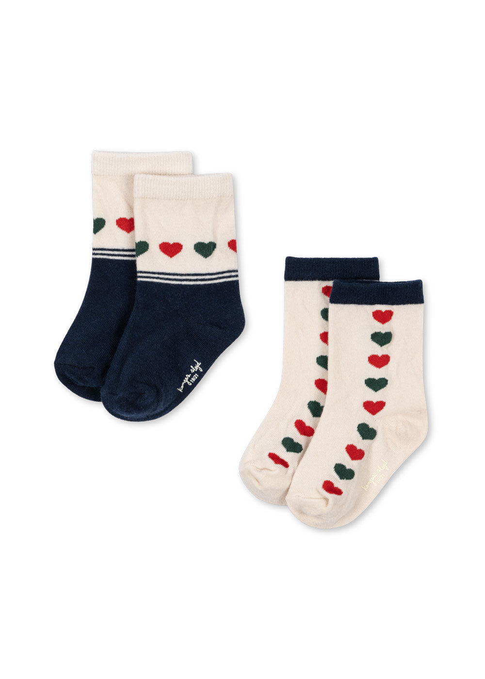 Konges Slojd 2 Pack Heart Jaquard Socks Heart Mix