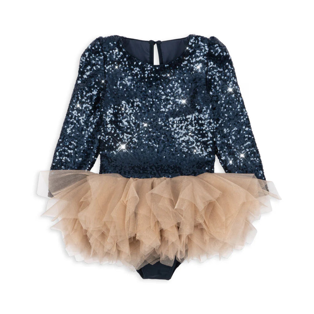 KONGES SLOJD BALLERINA GLITTER DRESS: DARK NAVY