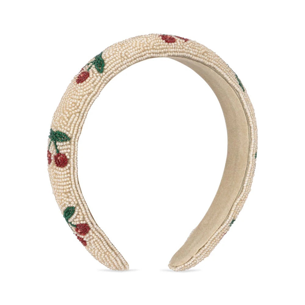 KONGES SLOJD BEADED HAIR BAND: CHERRY