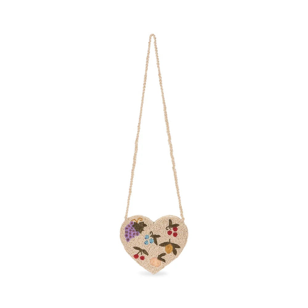 Konges Sløjd Beaded Heart Bag Vitamins - kids beaded shoulder bag