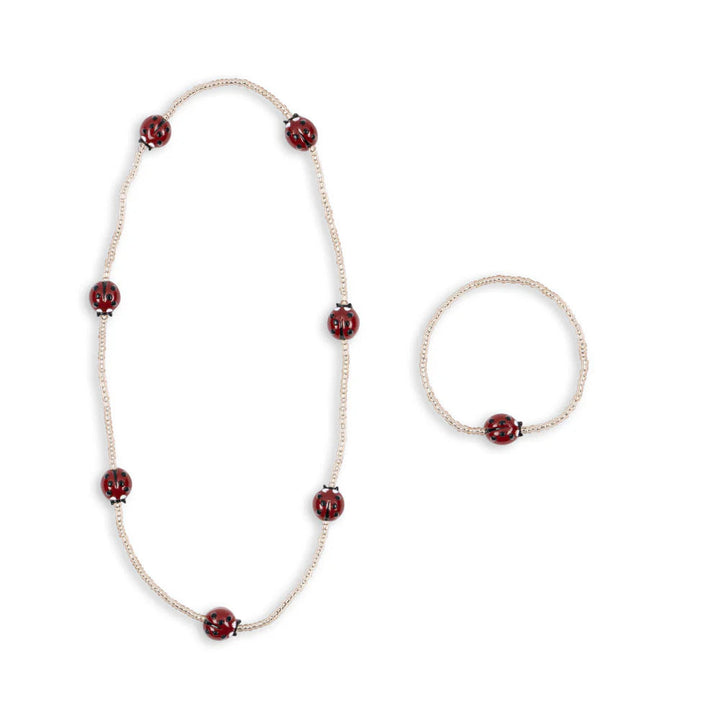 KONGES SLOJD NECKLACE &amp; BRACELET 2PC: LADYBUG