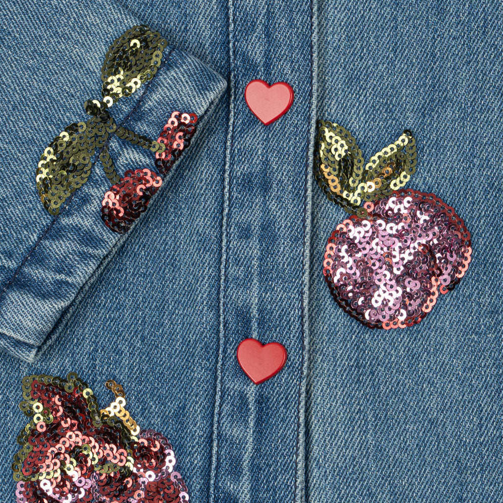 KONGES SLOJD MAGOT SEQUIN DENIM SHIRT: VITAMINS