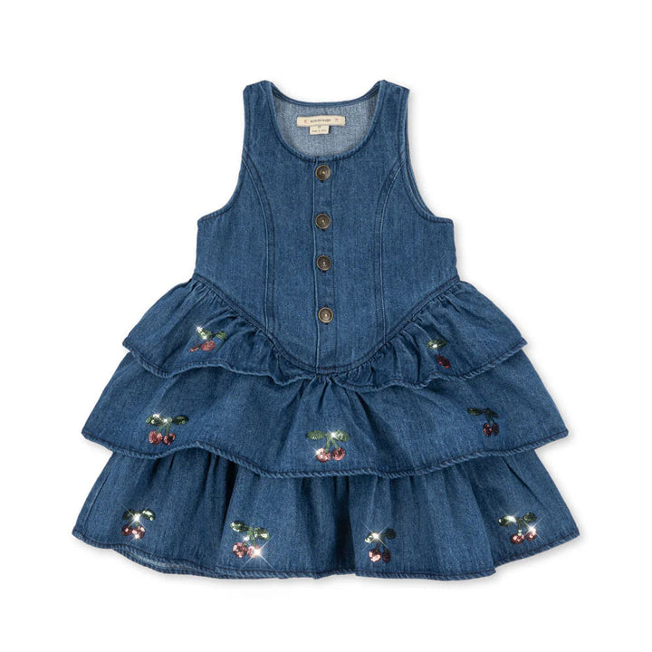 KONGES SLOJD ELBA DRESS: DENIM BLUE