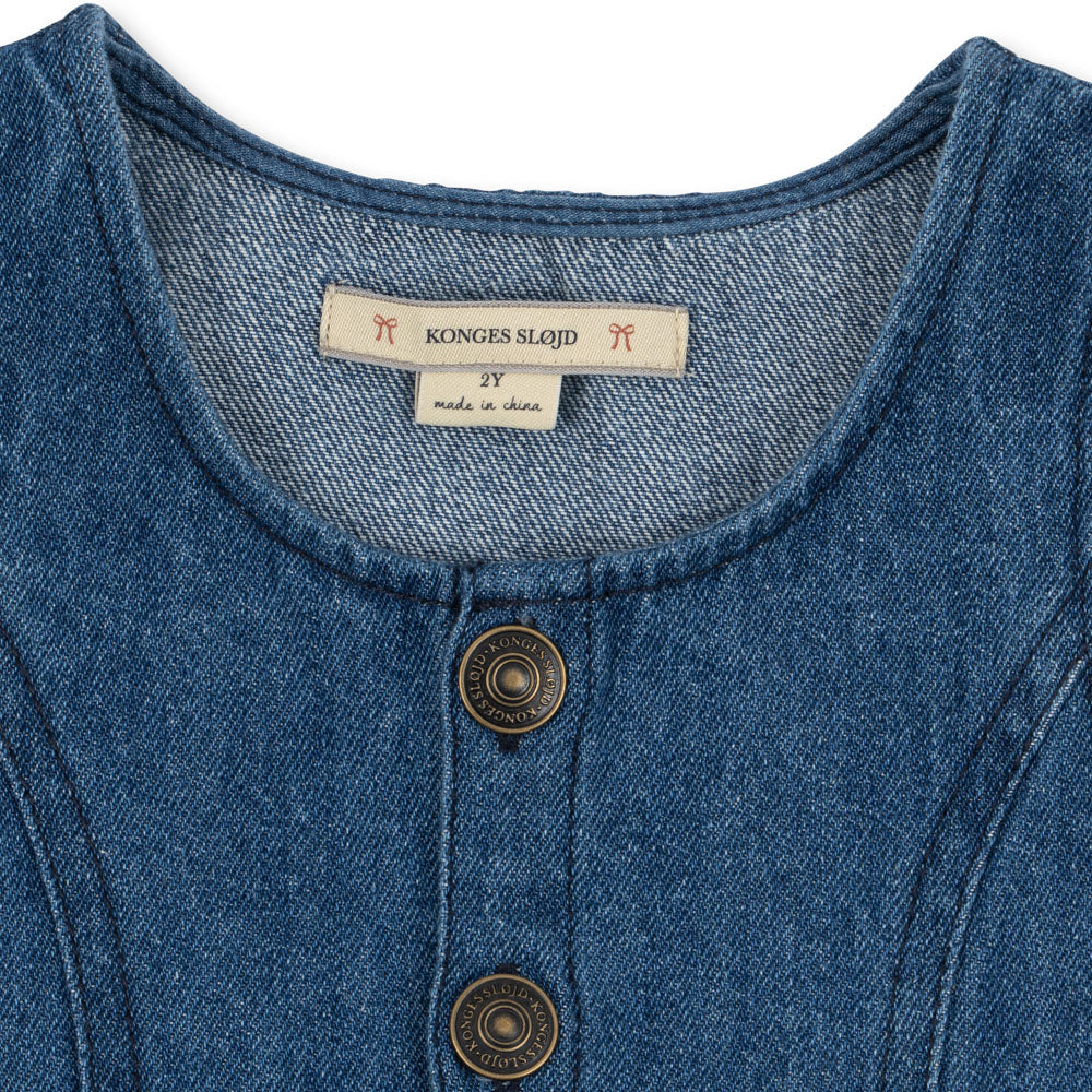 KONGES SLOJD ELBA DRESS: DENIM BLUE