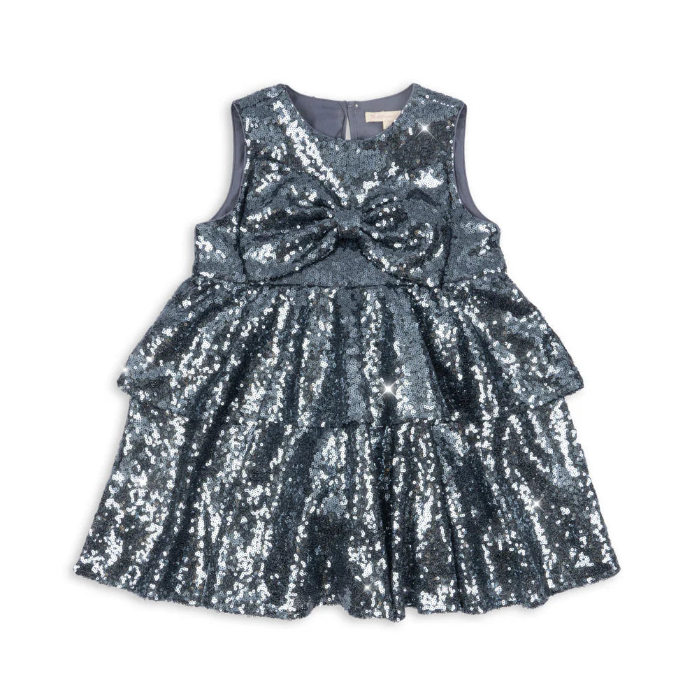 Konges Sløjd Rosie Dress Bel Air Blue - kids sequin party dress