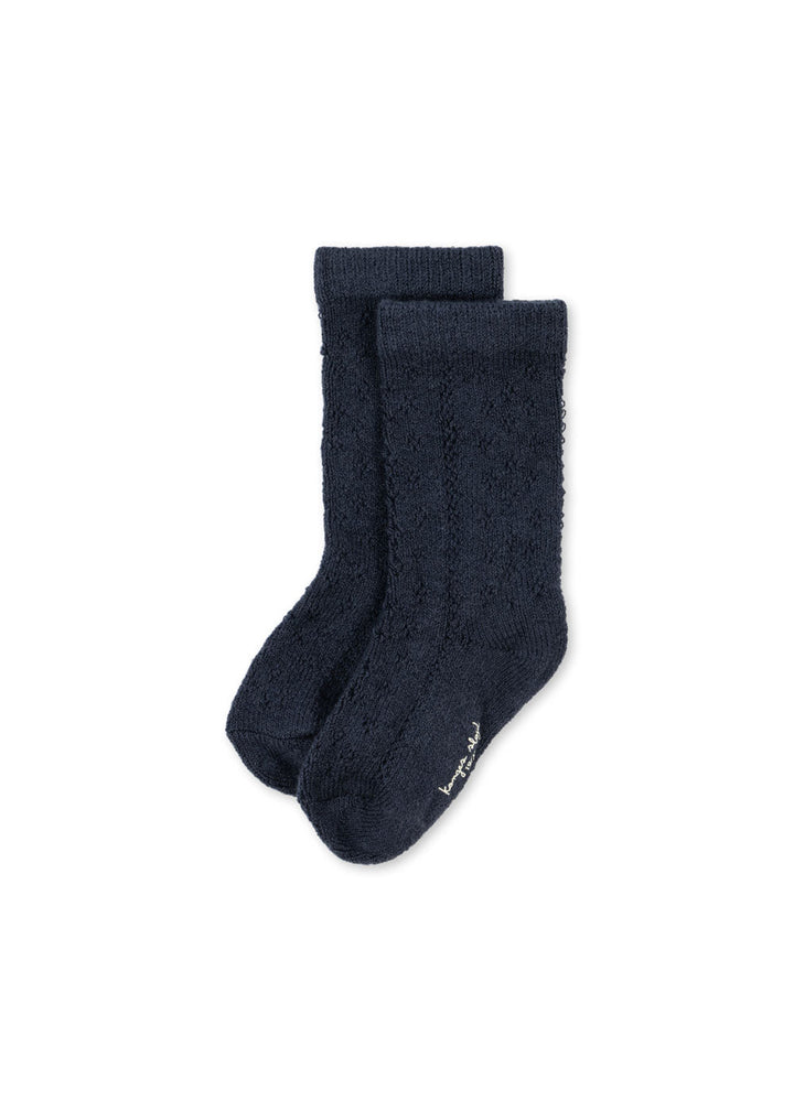 Konges Sløjd Wool Pointelle Socks Navy - packshot