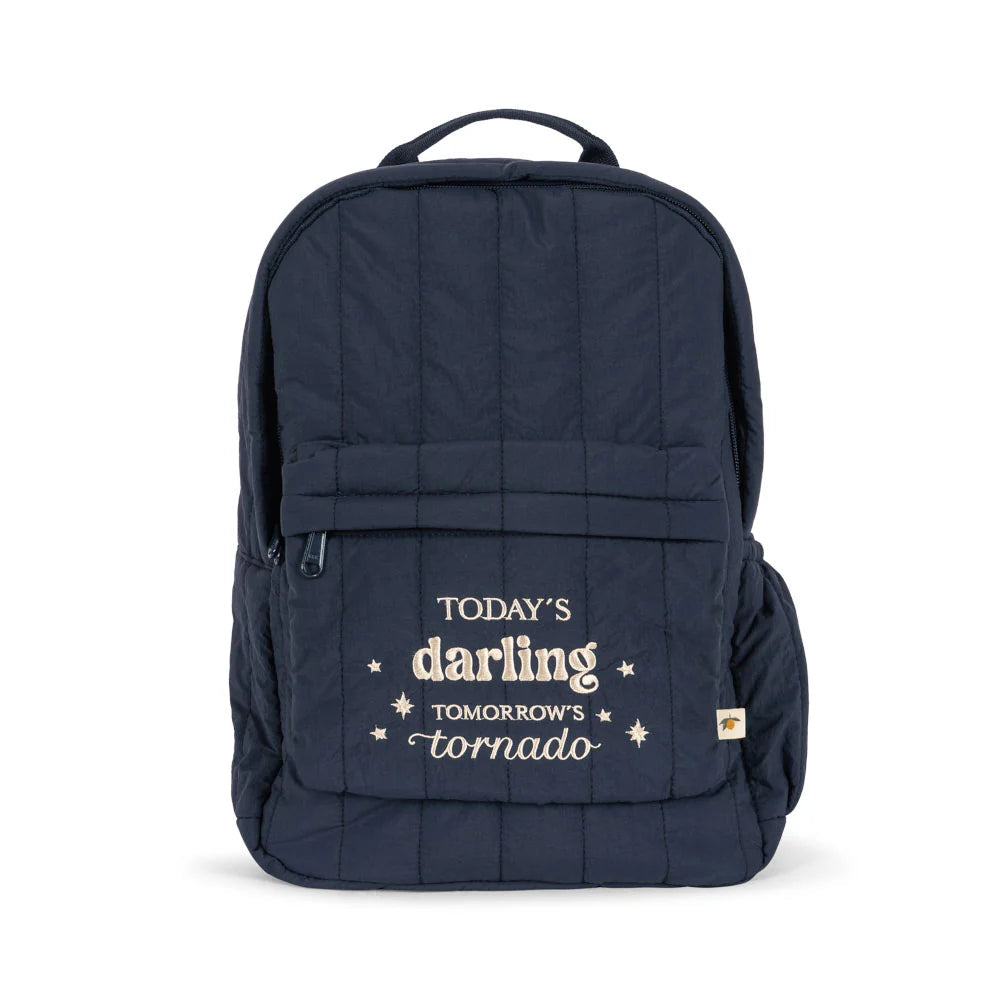 KONGES SLOJD JUNO QUILTED BACKPACK MIDI: TOTAL ECLIPSE