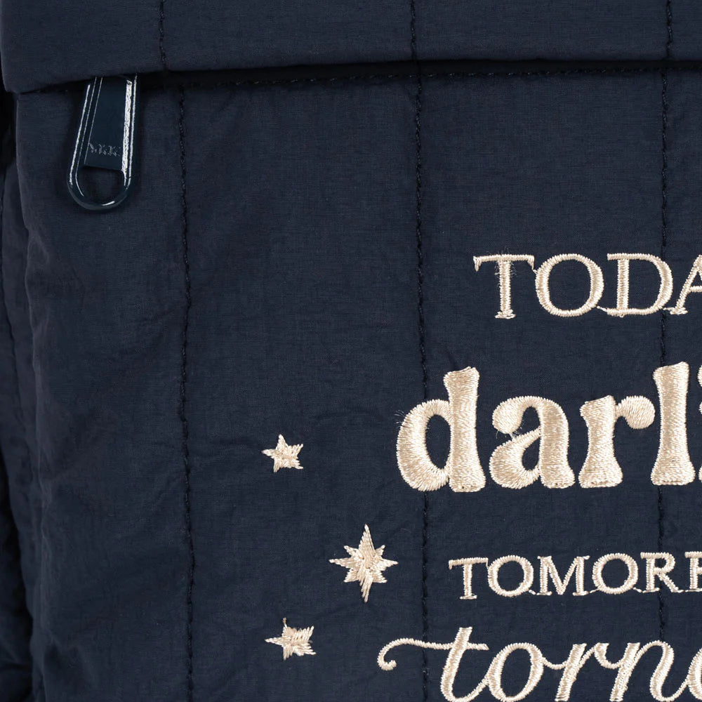 KONGES SLOJD JUNO QUILTED BACKPACK MIDI: TOTAL ECLIPSE