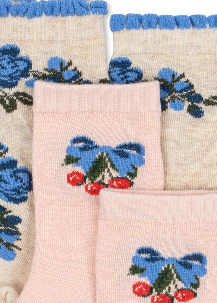 KONGES SLOJD FLOWER AND CHERRY JACQUARD SOCKS 2PC - packshot 2