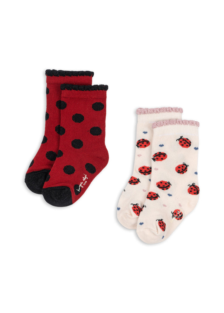 Konges Sløjd Ladybug Jacquard Socks 2pc - packshot