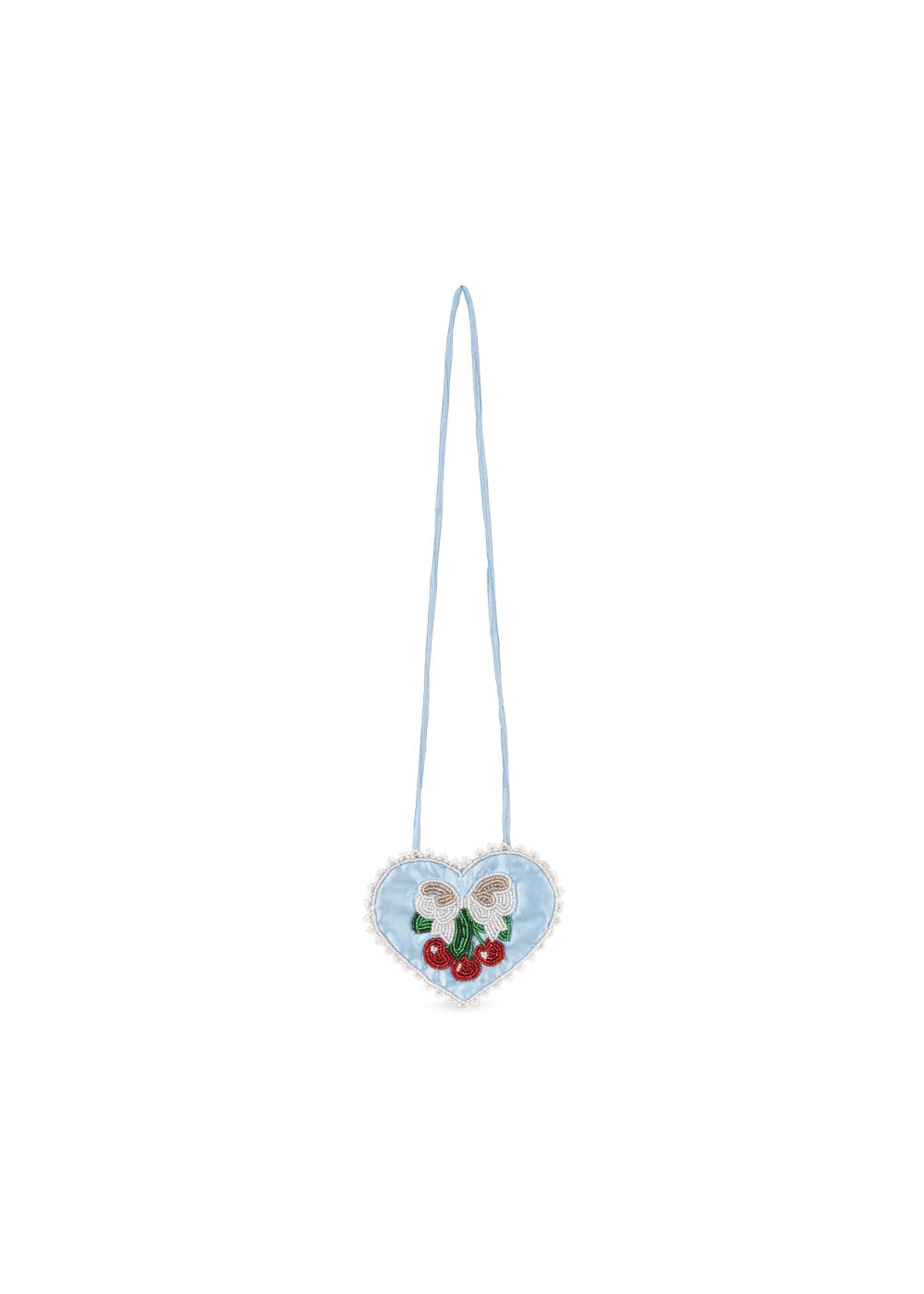 Konges Sløjd Beaded Heart Mini Purse Ashley Blue