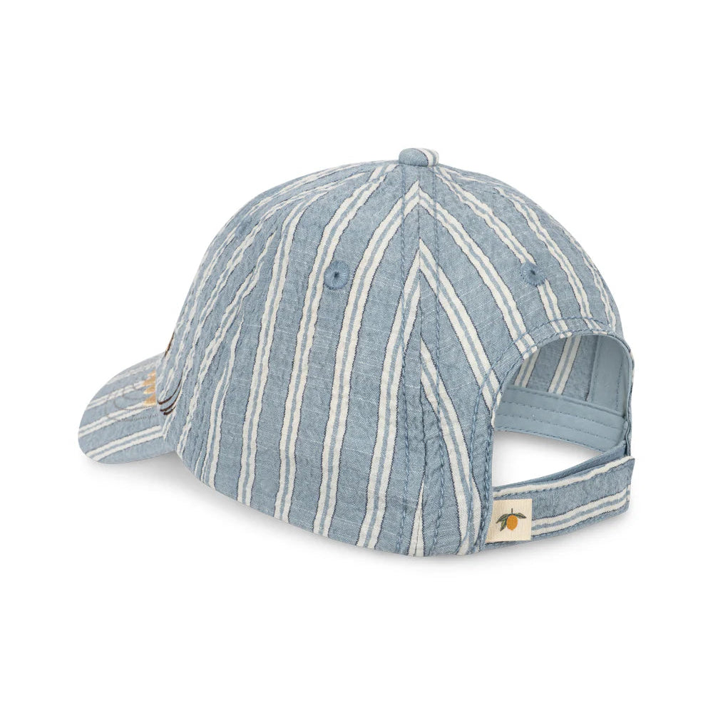 KONGES SLOJD ELLIOT SHARK CAP: TRIO BLEU STRIPE