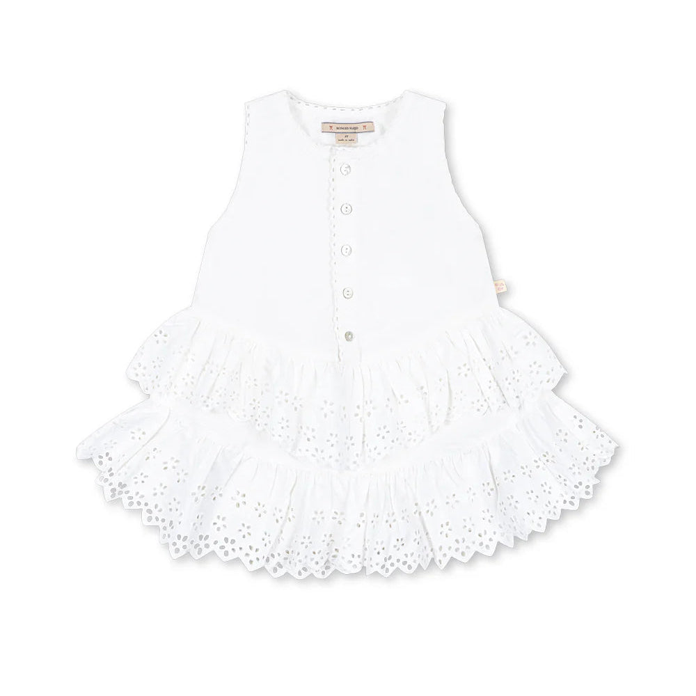 KONGES SLOJD EVELINA DRESS: BRIGHT WHITE