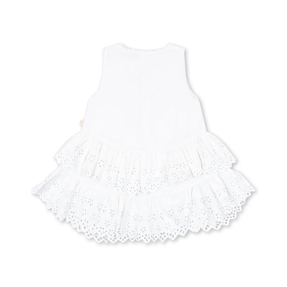 KONGES SLOJD EVELINA DRESS: BRIGHT WHITE