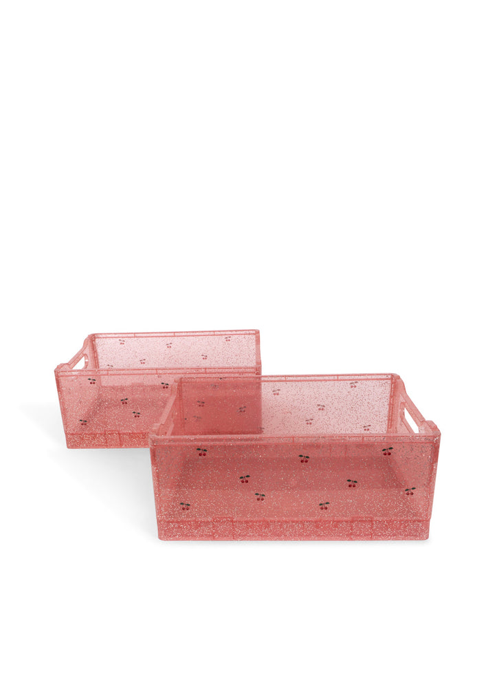 Konges Sløjd Glitter Storage Box 2pc Sparkling Blue