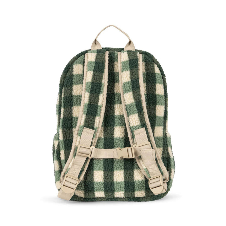 KONGES SLOJD JODY TEDDY BACKPACK: GREEN CHECK