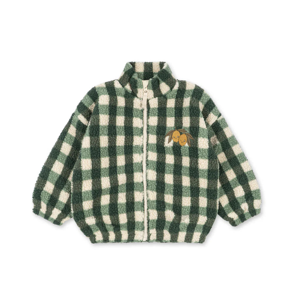 KONGES SLOJD JODY TEDDY JACKET: GREEN CHECK
