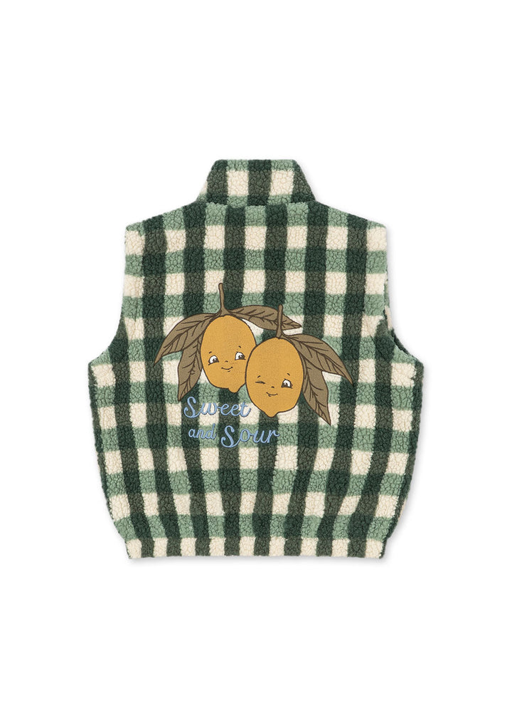 Konges Sløjd Jody Teddy Vest Green Check - packshot