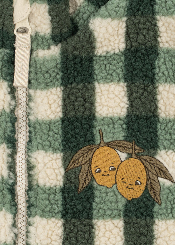 Konges Sløjd Jody Teddy Vest Green Check - packshot