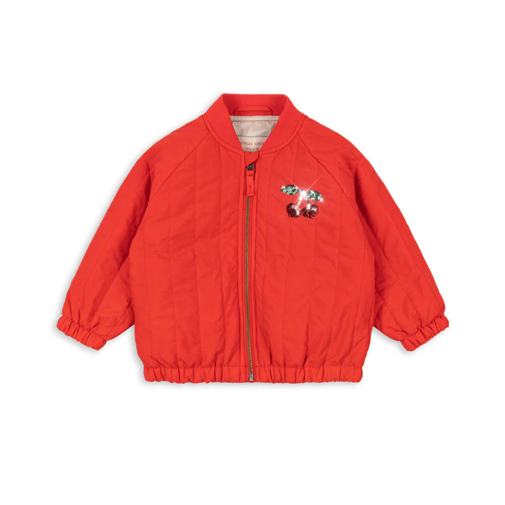 KONGES SLOJD JUNO SEQUIN BOMBER JACKET: FIERY RED