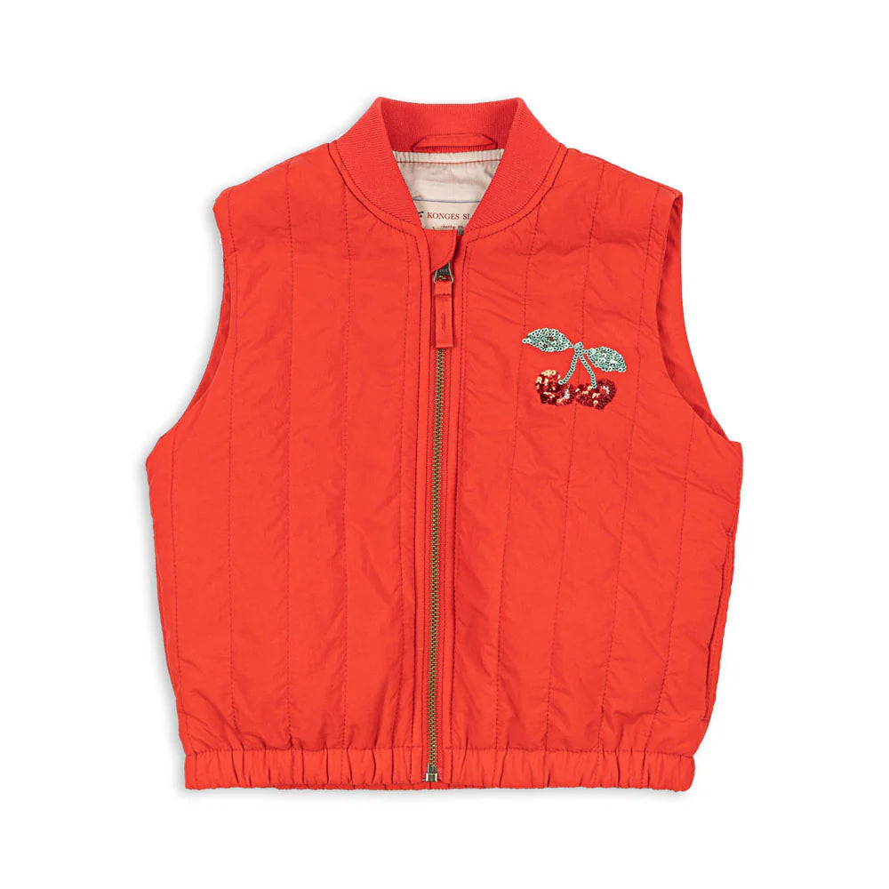 Konges Sløjd Juno Sequin Vest Fiery Red - kids padded vest