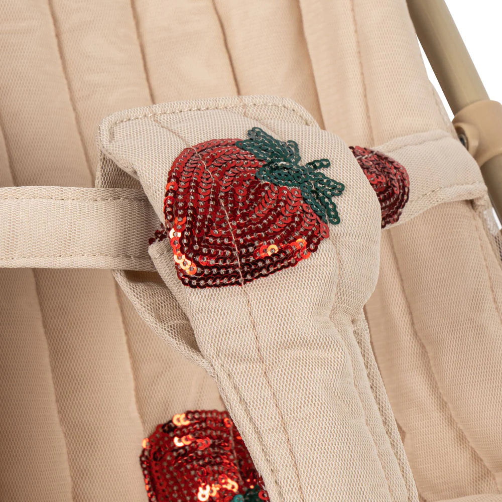 KONGES SLOJD TULLE DOLL STROLLER: STRAWBERRY