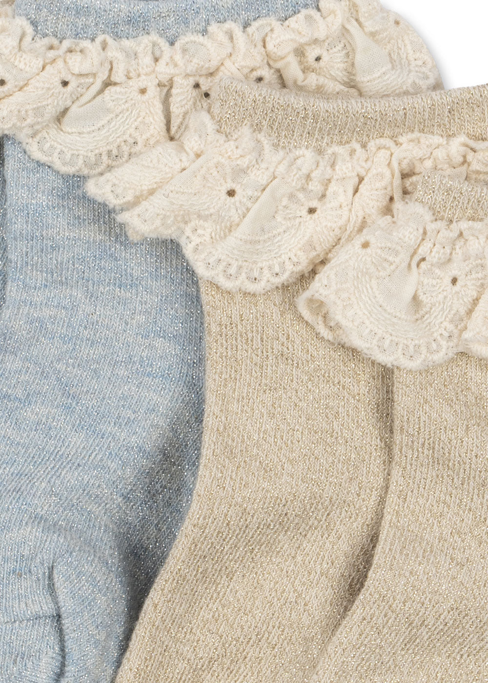 Konges Sløjd Glitter Frill Socks 2pc pearl blue - packshot
