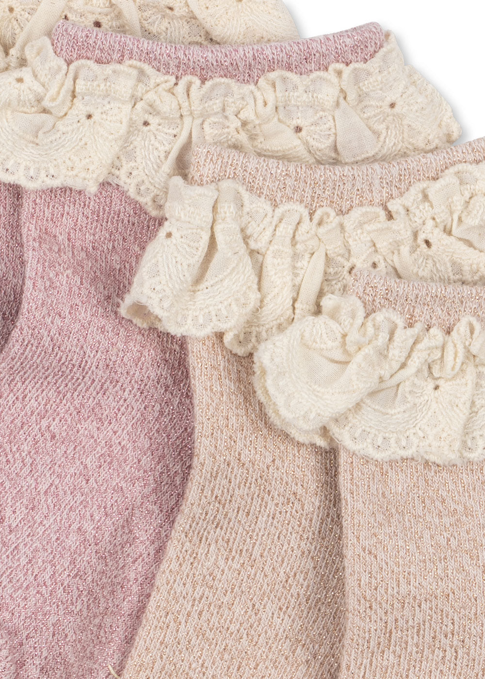 Konges Sløjd Glitter Frill Socks 2pc rosette - packshot