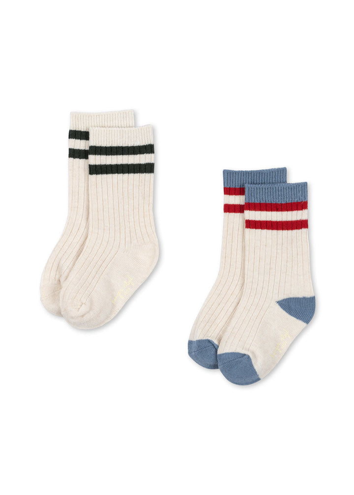 Konges Sløjd Rib Socks 2pc pearl blue - packshot