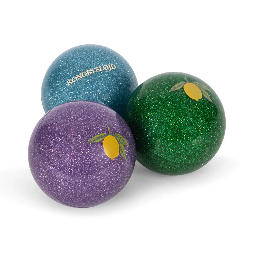 KONGES SLOJD SPARKLY BALLS 3PC: BLUE