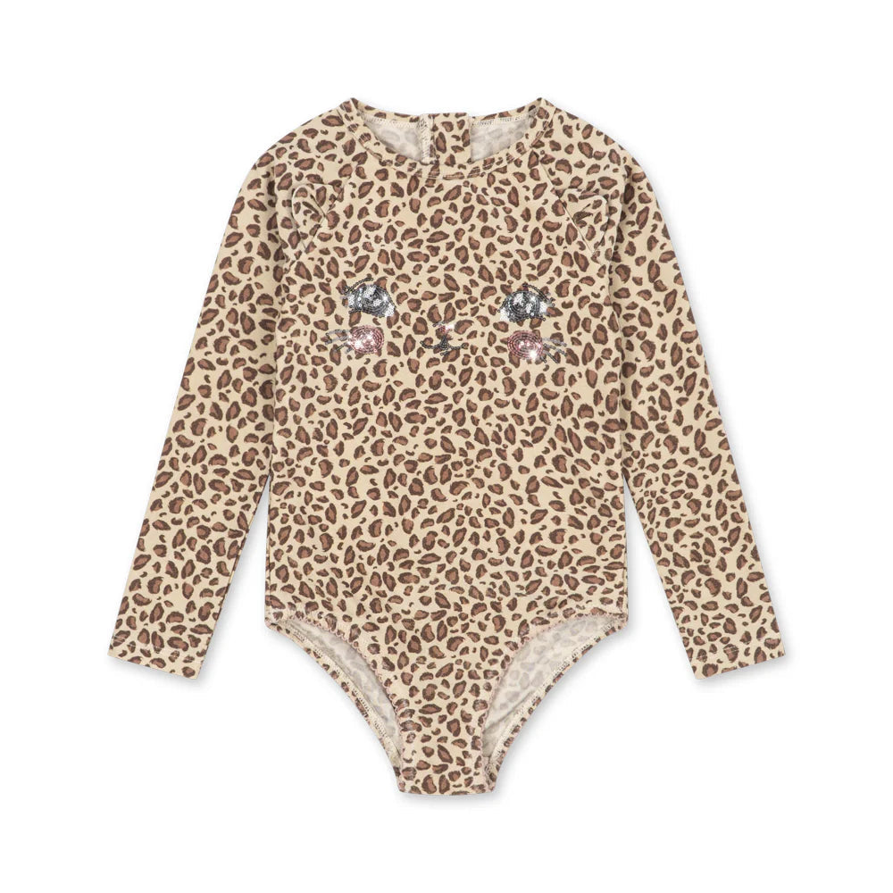 KONGES SLOJD KITTY L/SLEEVE SWIMSUIT: LEO