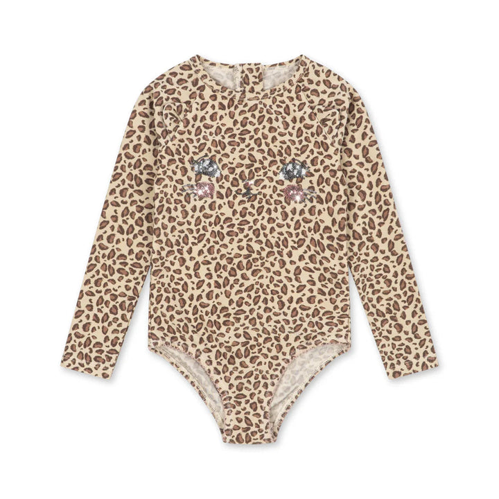KONGES SLOJD KITTY L/SLEEVE SWIMSUIT: LEO