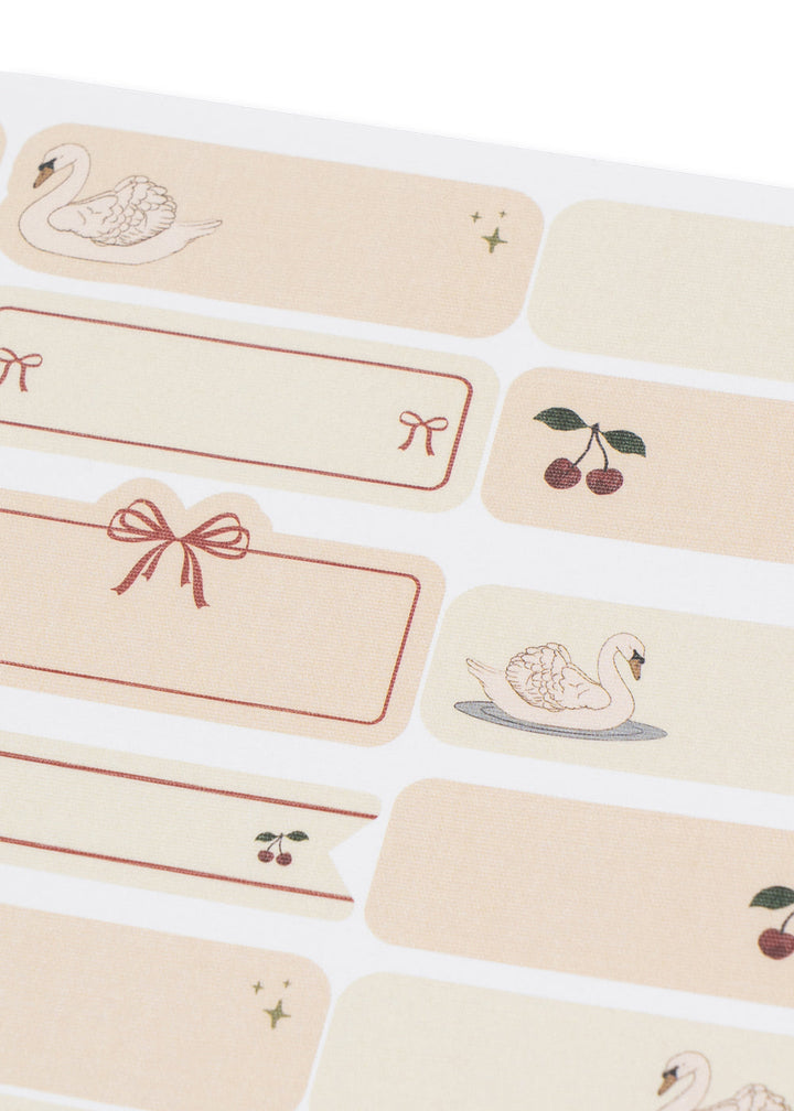 Konges Sløjd Name Stickers 60pc Swan - packshot