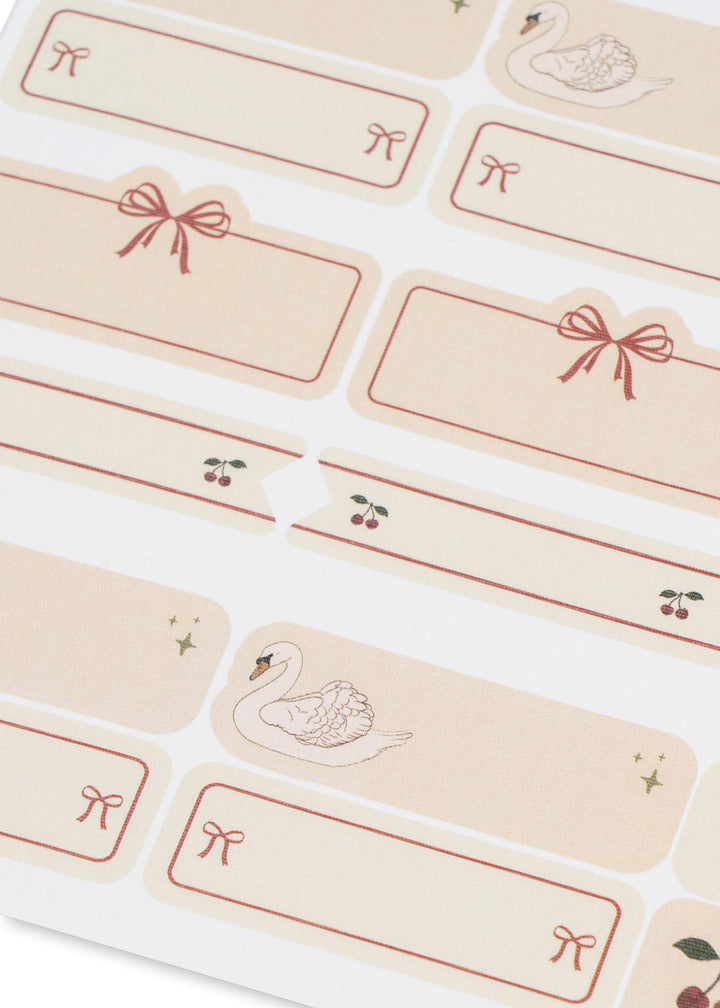 Konges Sløjd Name Stickers 60pc Swan - packshot