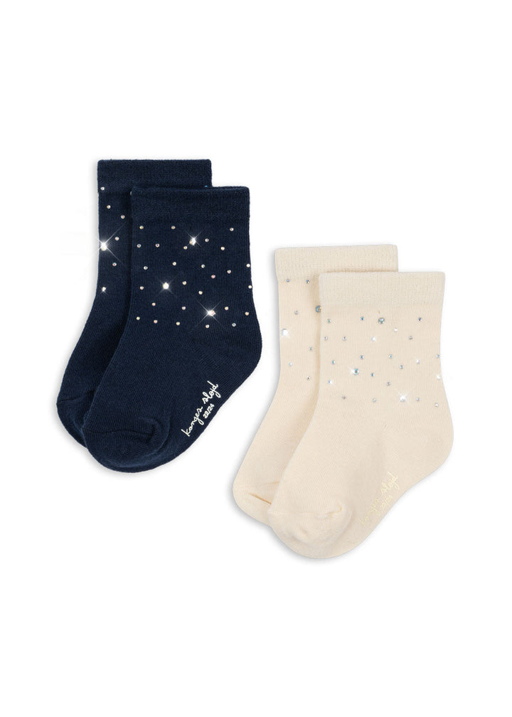 Konges Slojd 2 pack sparkle socks in Total Eclipse Mix
